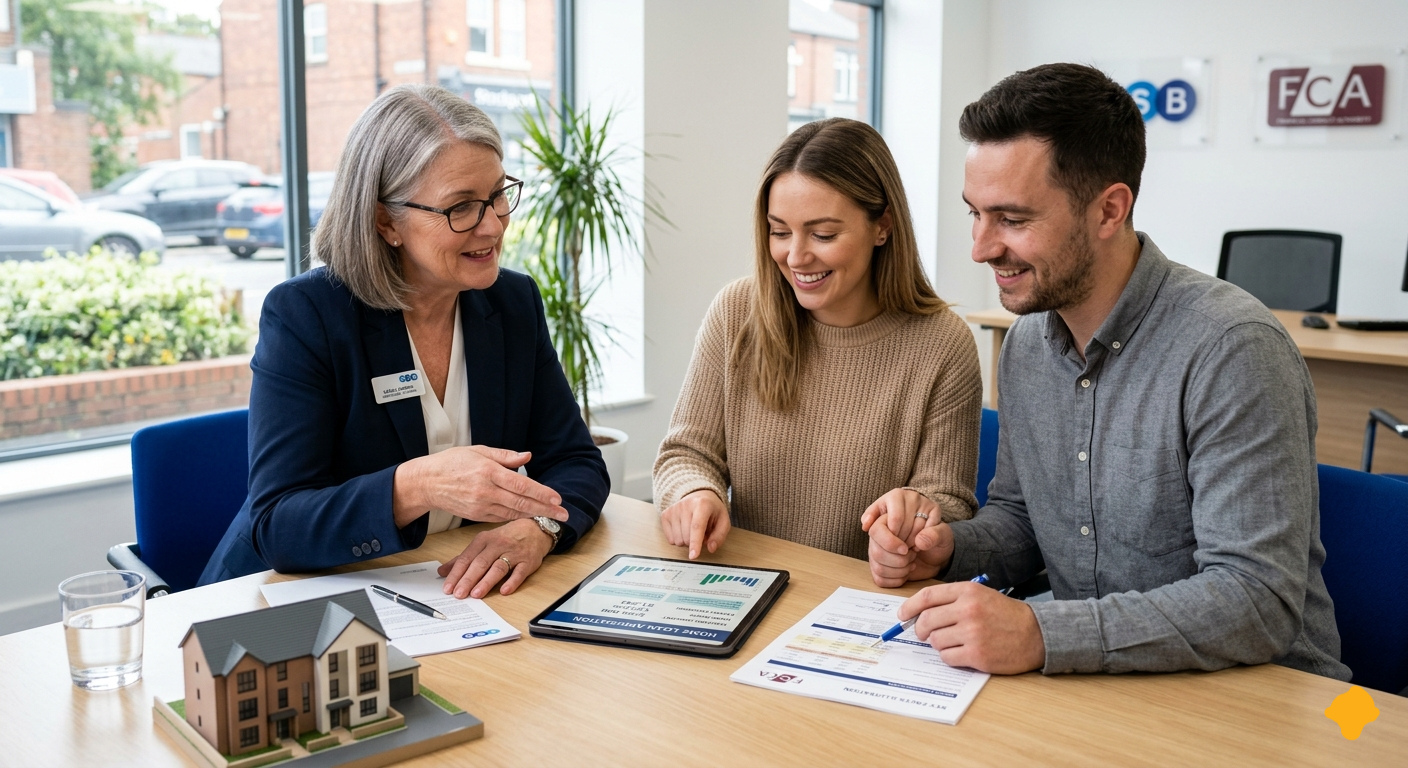 best mortgage lenders USA UK couple meeting financial advisor for home loan